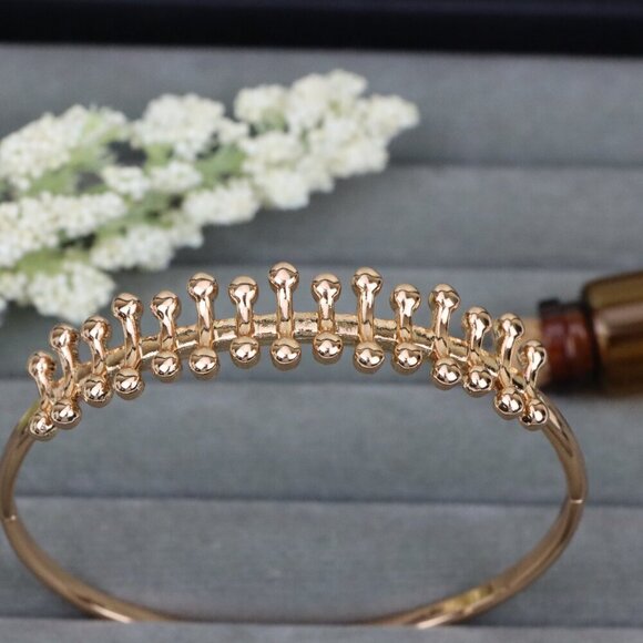 Rose Gold Designer Bangle with Unique Dome Shape Detailing, XPBL0486 - Picture 9 of 10